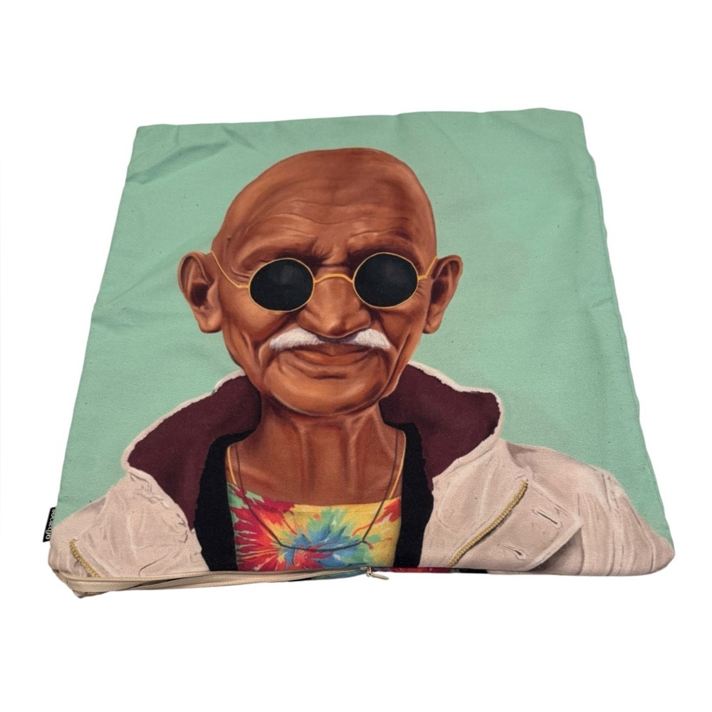 Society6 Pillow Case of Hipster Mahatma Gandhi. Pillow Insert NOT Included